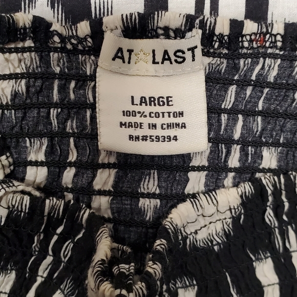 At Last Sundress Women Size Large Black Aztec Print Spaghetti Straps  Dress - Picture 8 of 9